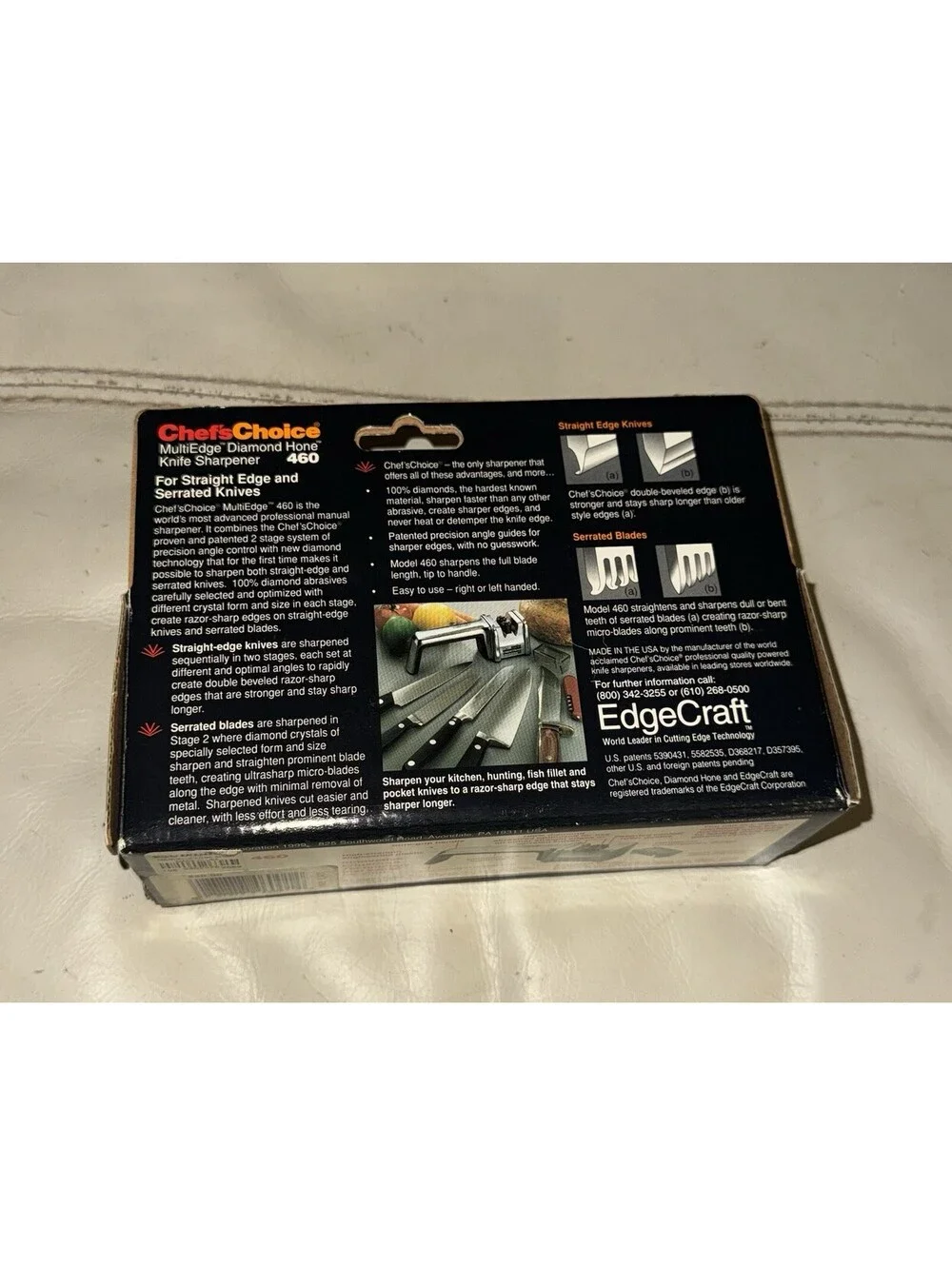 Chef’sChoice 460 Diamond Hone Knife Sharpener 2 Stage Serrated Straight Edge New